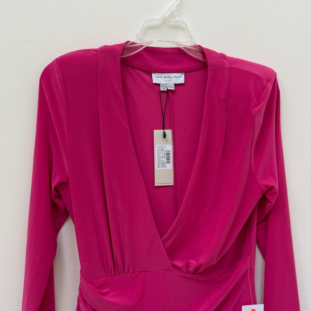 Elegant Never Fully Dressed Pink Long Sleeve Dress - Picture 6 of 6